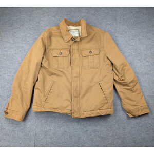 Old Navy Jacket Mens Large Canvas Sherpa Lined Vintage Y2K Work Wear Utility 90s